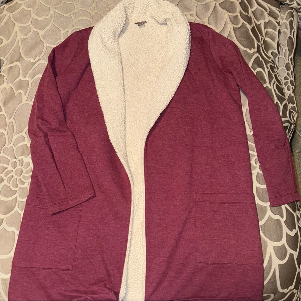 Eddie Bauer Fleece Cranberry Sweater